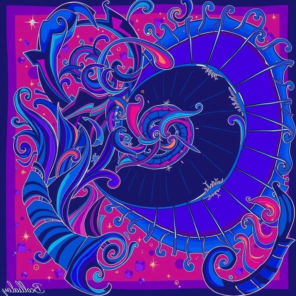 Abstract Swirling Red Forms