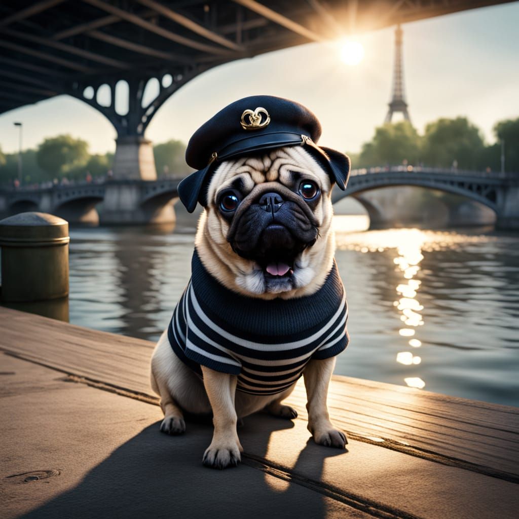 Surreal Pixar-Style Pug Dog Embodies Parisian Chic in Cinema...