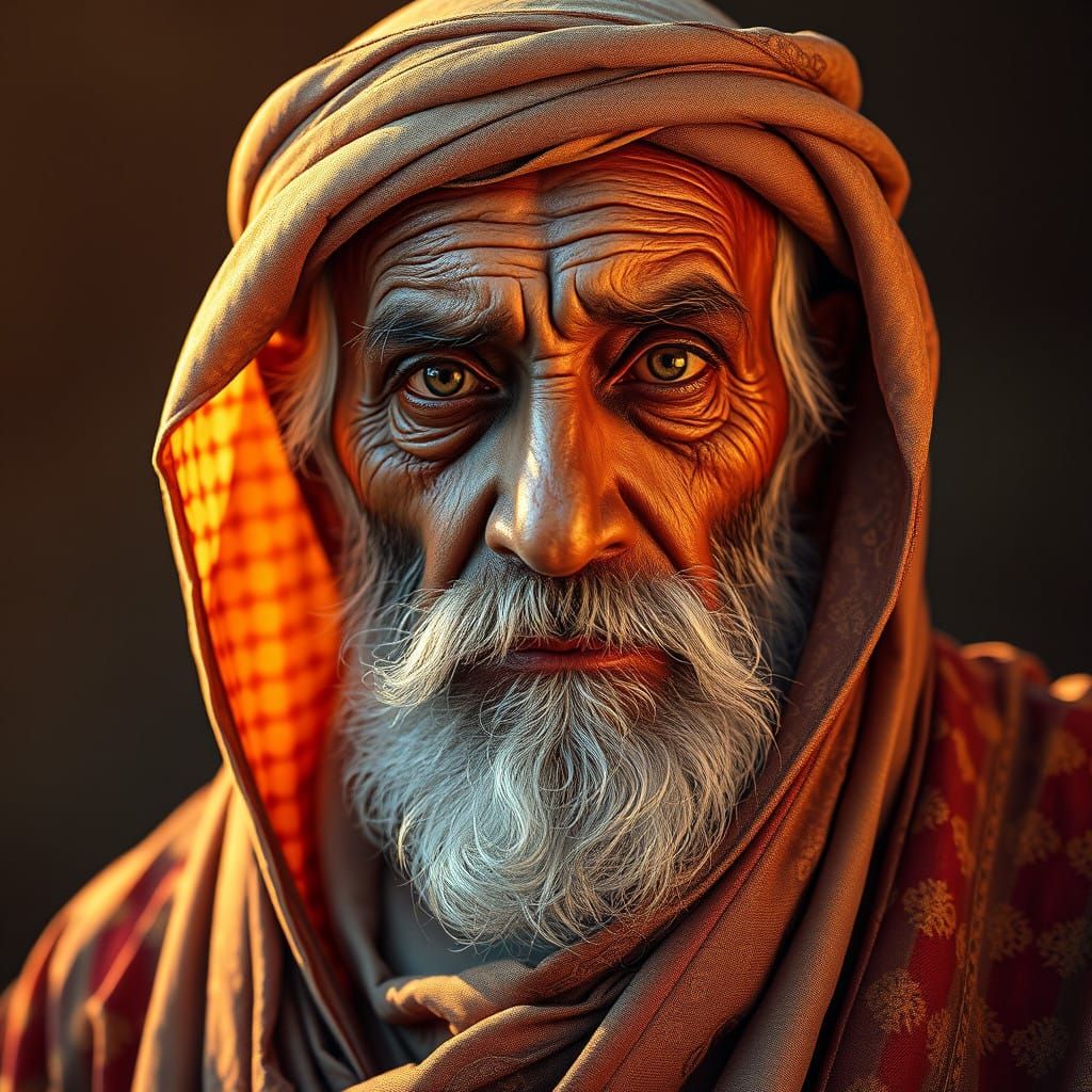 Elderly Arabian Gentleman in Traditional Attire