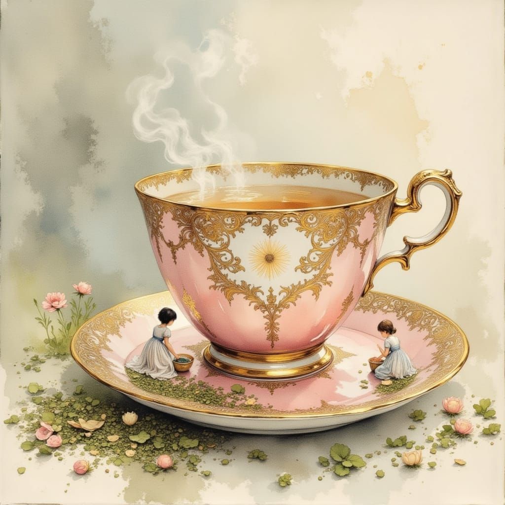 Delicate Tea Party in Art Nouveau Style