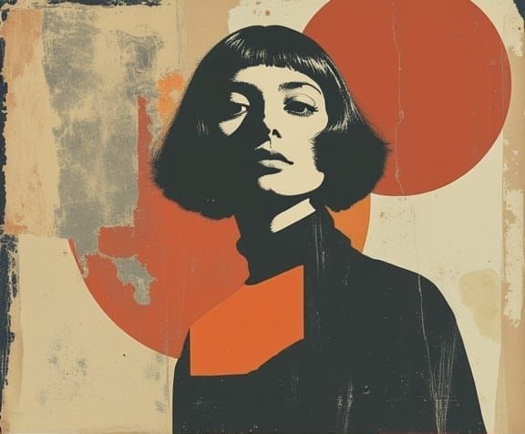 Golden Poppy Blooms in Harmony with Dadaist Geometry