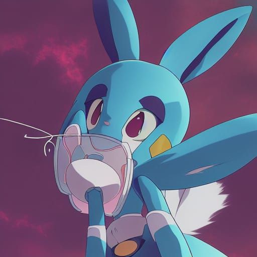 Lopunny in Studio Ghibli Anime Style