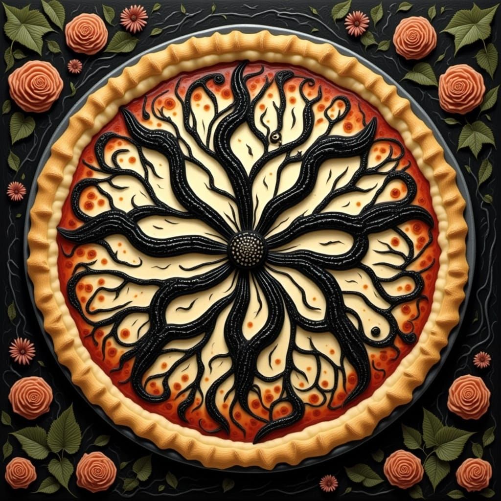 Zebra-Striped Pie with Graphic Design