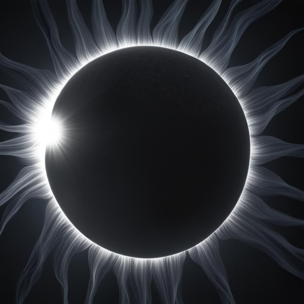 Dramatic Solar Eclipse with Blue Coronas