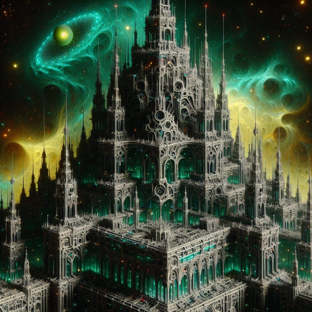 Gothic Megastructure in Cosmic Technomysticism Style