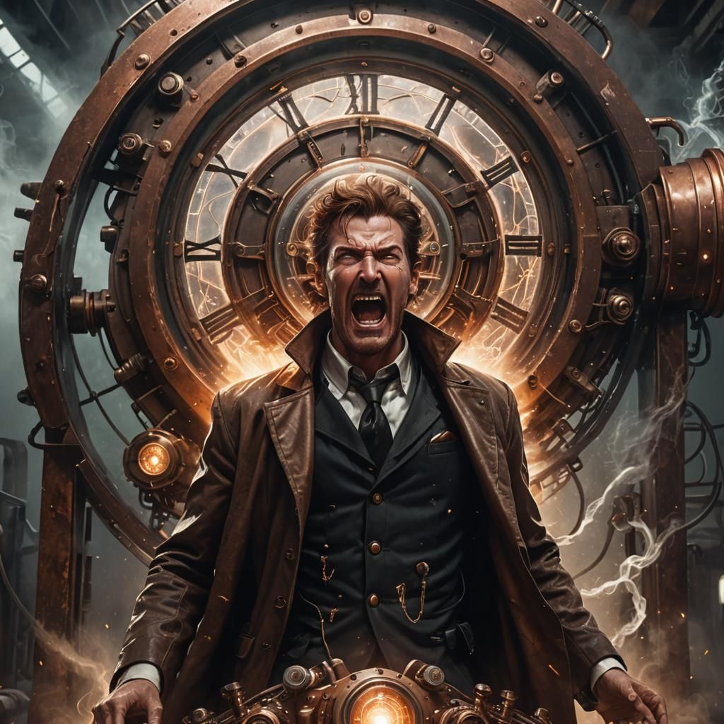 Time Traveler Melds With Steampunk Machine: Sci-Fi Horror