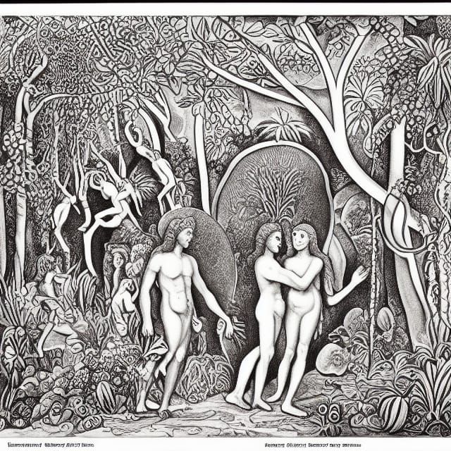 Adam and Eve Expulsion: Harlem Renaissance Style