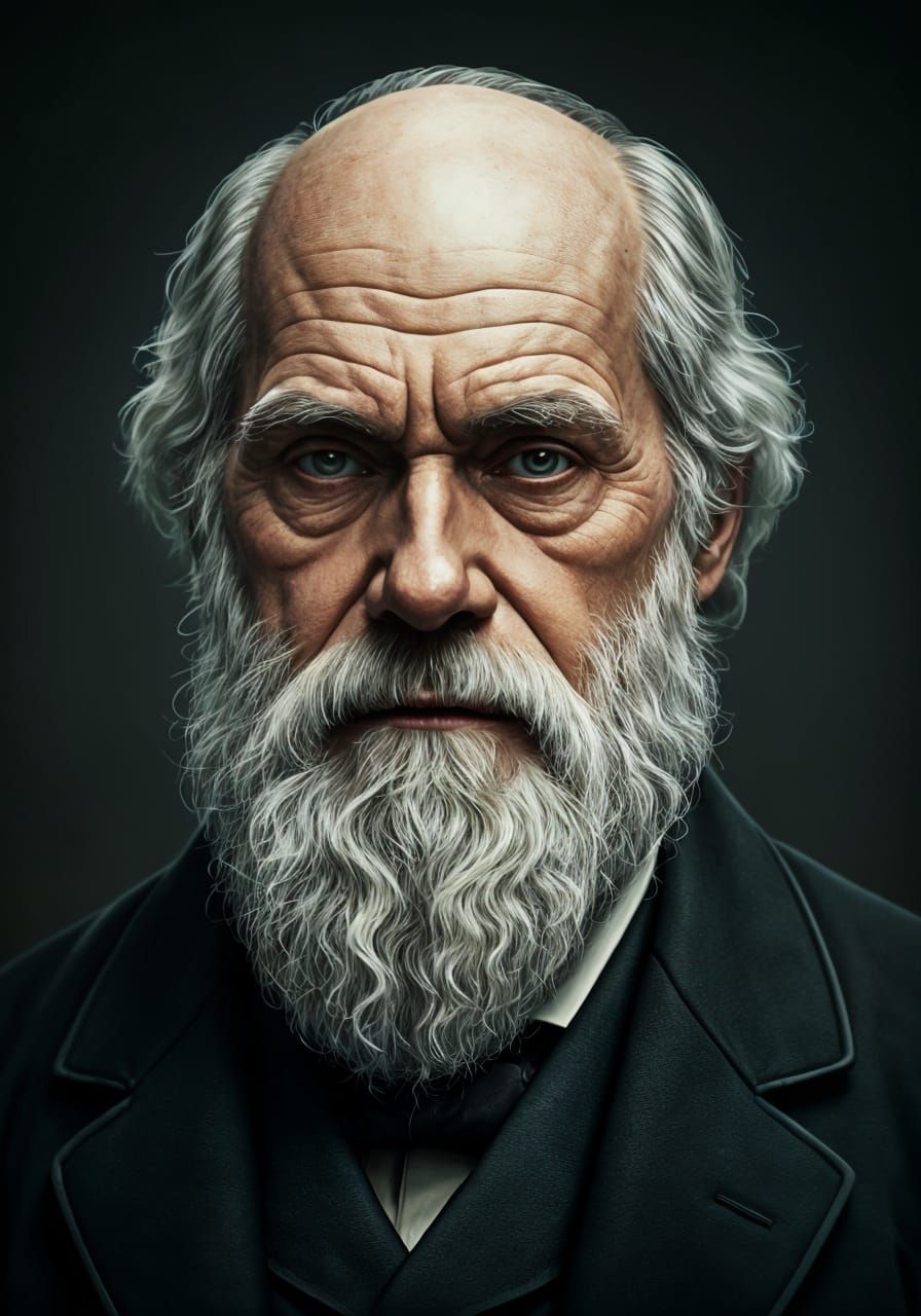 Hyperrealistic Portrait of Charles Darwin