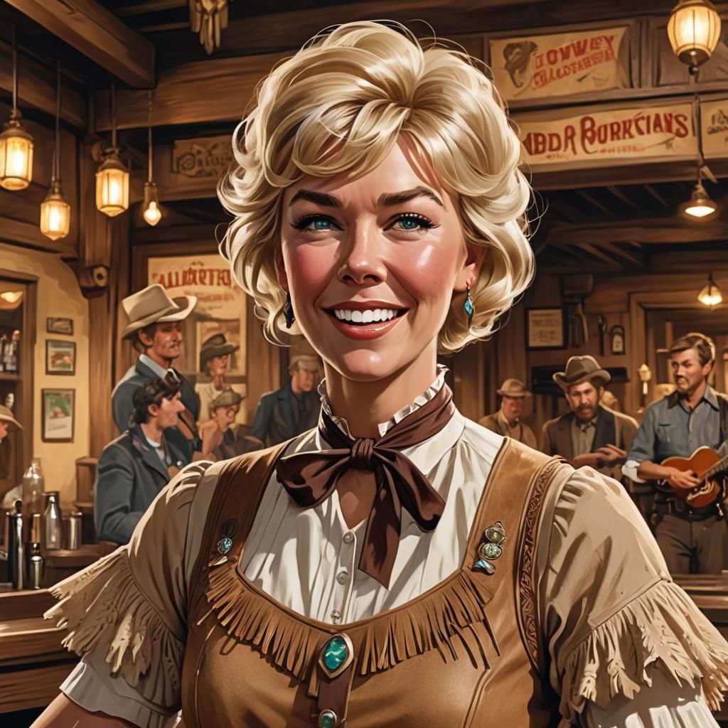 Saloon Singer Portrait in Hyperdetailed Concept Art