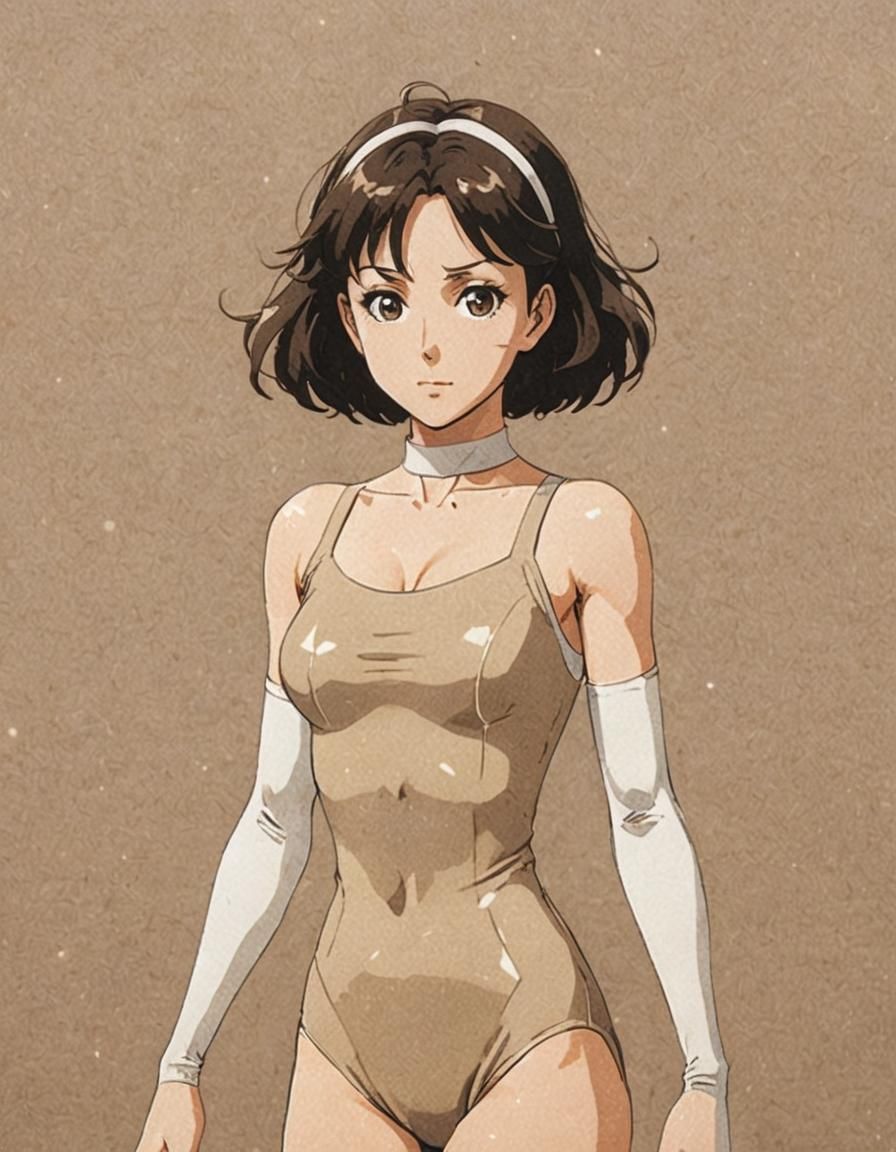 Anime Lady in Leotard with Grainy Effect