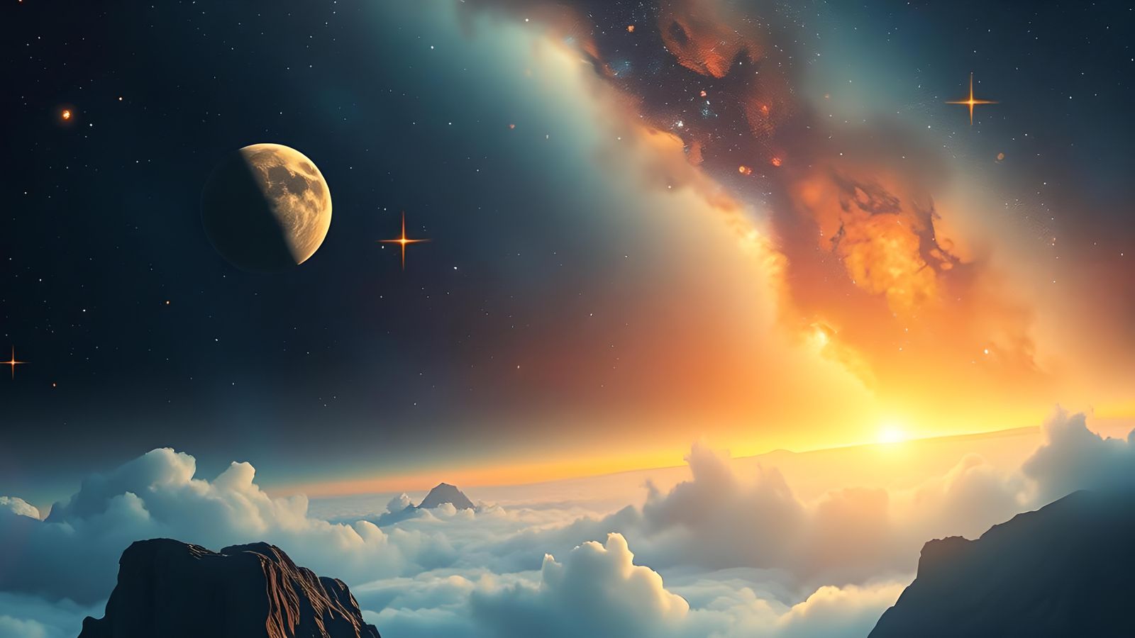 Spectacular Watercolour Painting of Edge of Space