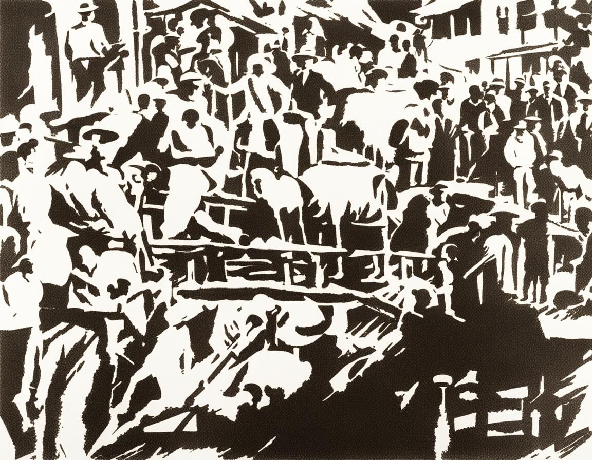 Pseudo-Historical Event in Newspaper Print Style