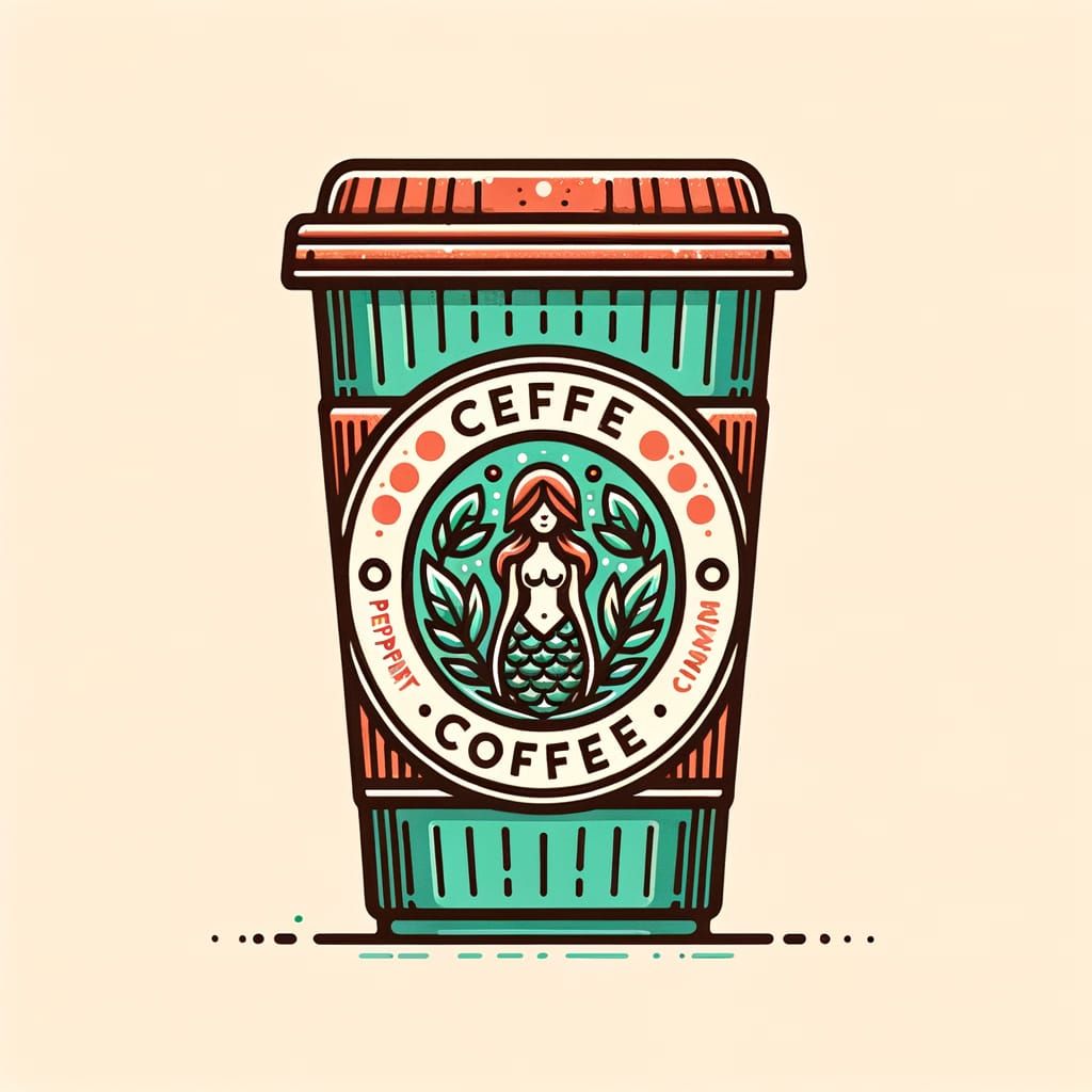 Peppermint Cinnamon Latte in Branded Coffee Cup