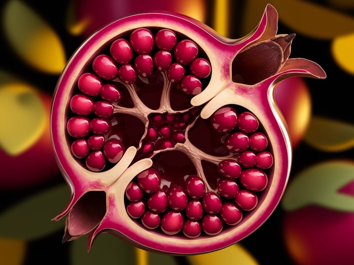 Surreal Pomegranate Masterpiece in 3D Rendering