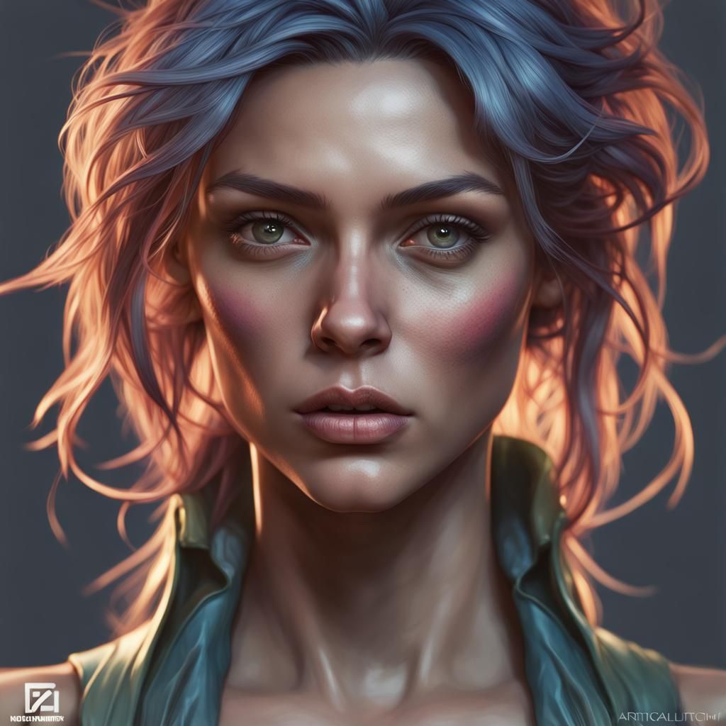 Mutant Woman Portrait in Hyperdetailed Style