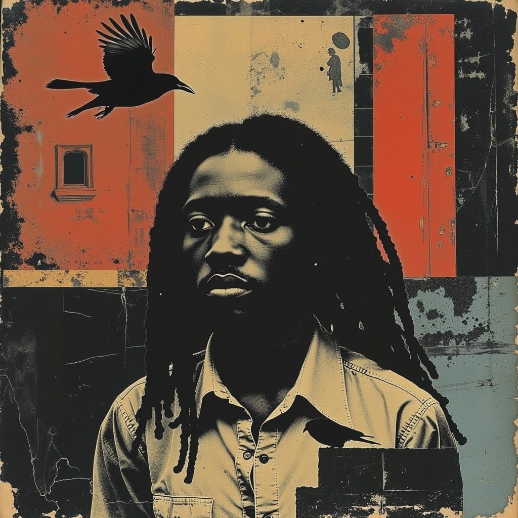 Dramatic Gothic Portrait in Psychedelic Hip Hop Style