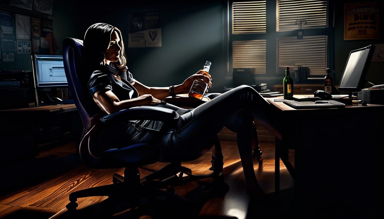 Hyperrealistic Jessica Jones in Dark, Moody Scene