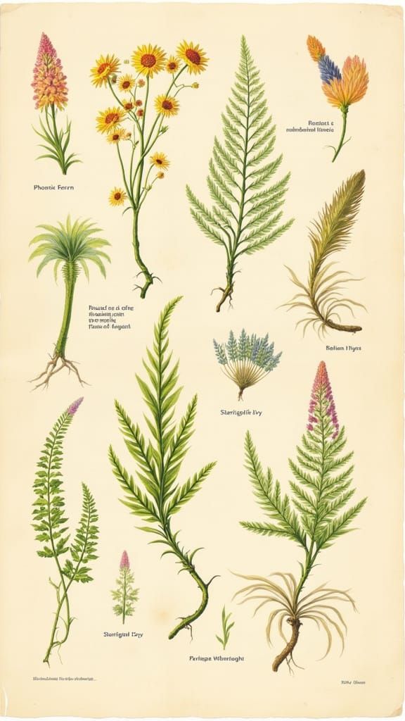 1950s Scientific Sketches of Mythical Plants
