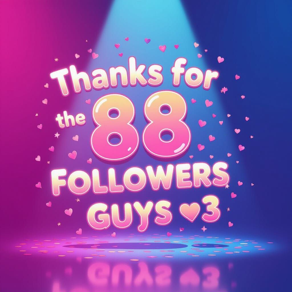 Vibrant Cartoon Thank You Message with Neon Glow