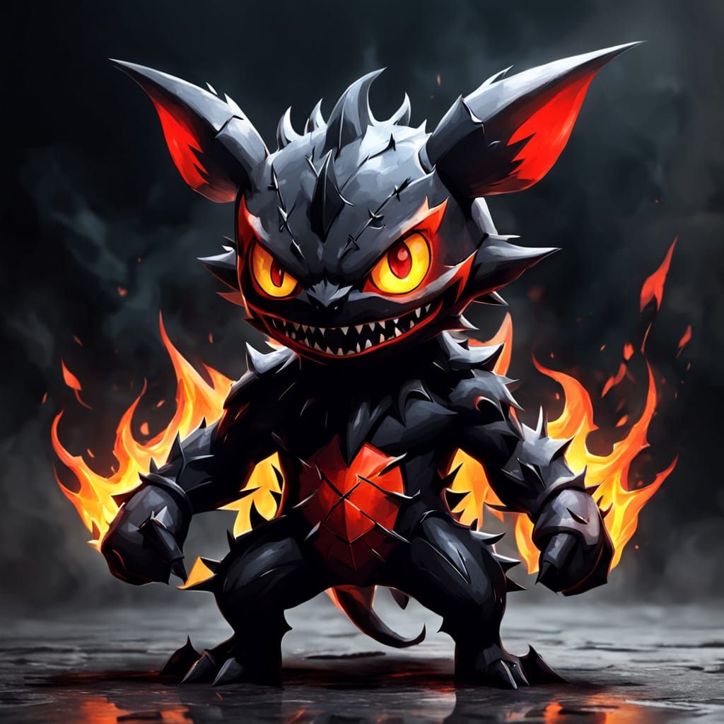 Dark Infernal Beast of Fire and Shadow