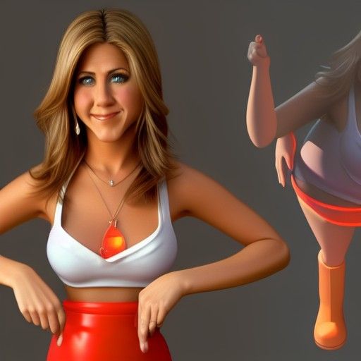 Jennifer Aniston as Hooters Waitress: Pixar-Style 3D Art