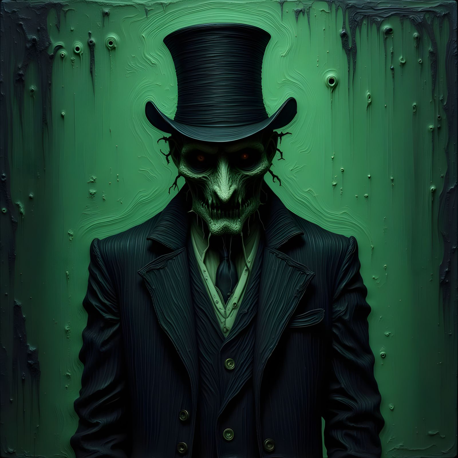 Mysterious Undertaker in Waxy Encaustic Style