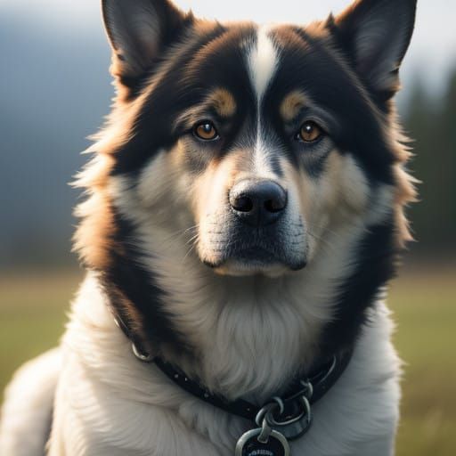 Elegant Canine Portrait in Warm, Golden Light
