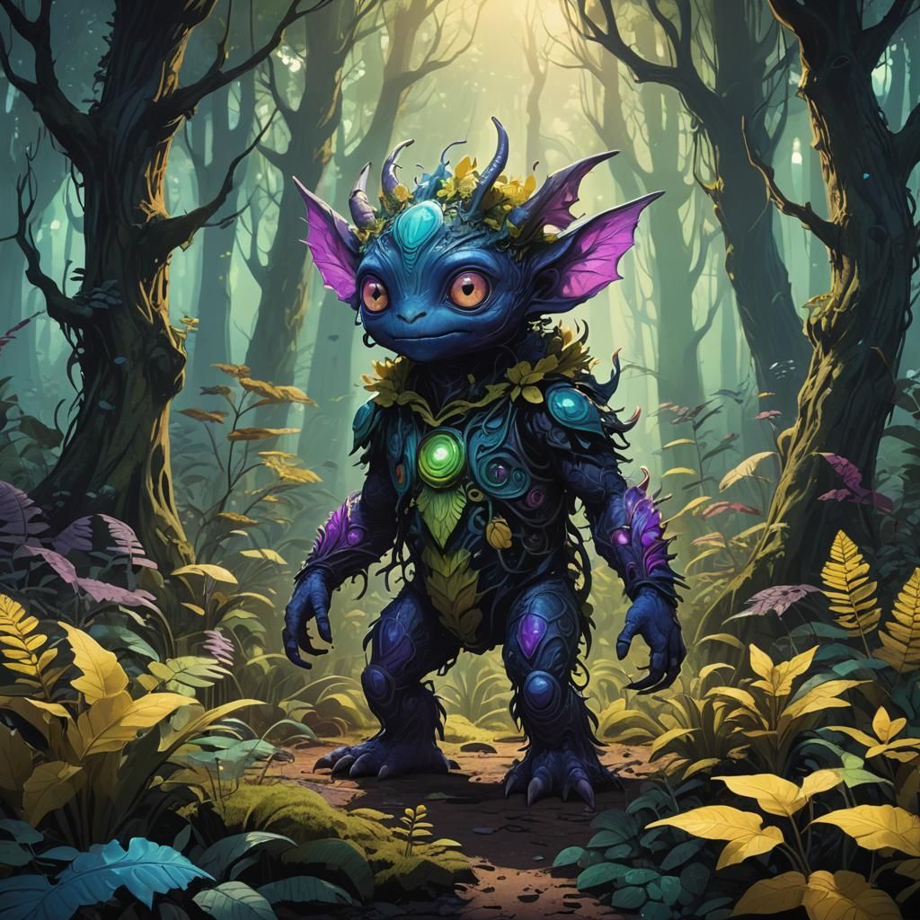 Mystical Forest Monster Child: Concept Art