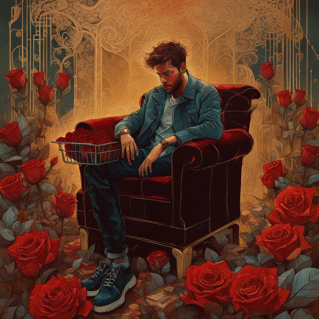 Sad Valentine's Day Double Exposure Digital Art