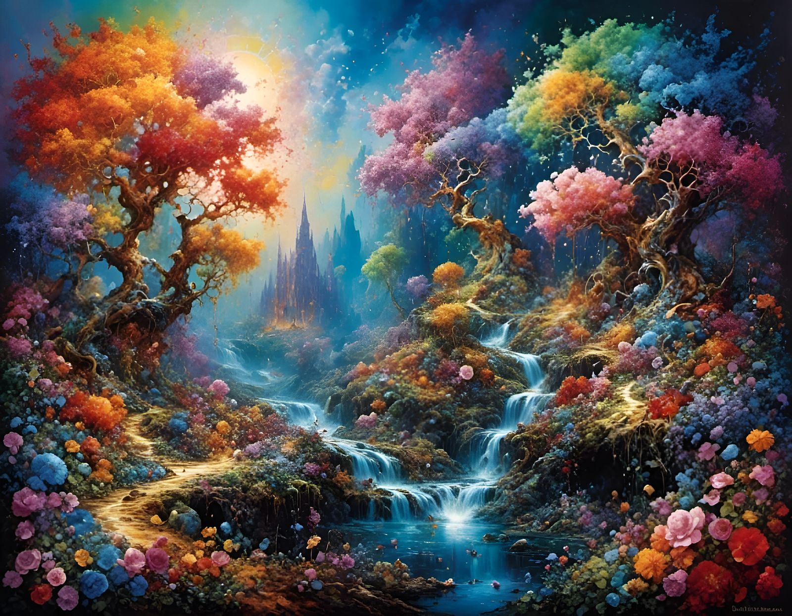Rainbow Crystal River in Flower Forest