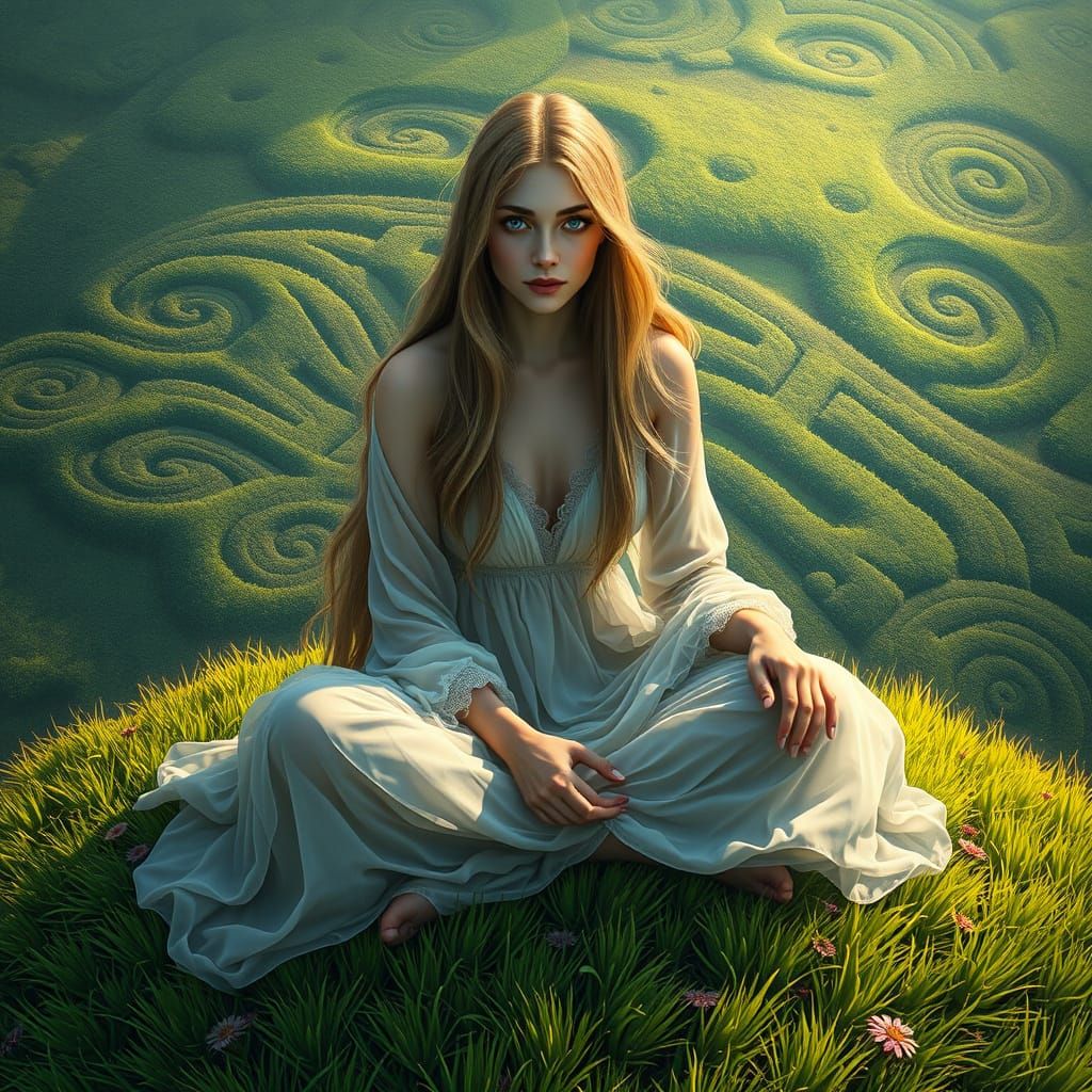 Woman in Enchanted Nature Scene