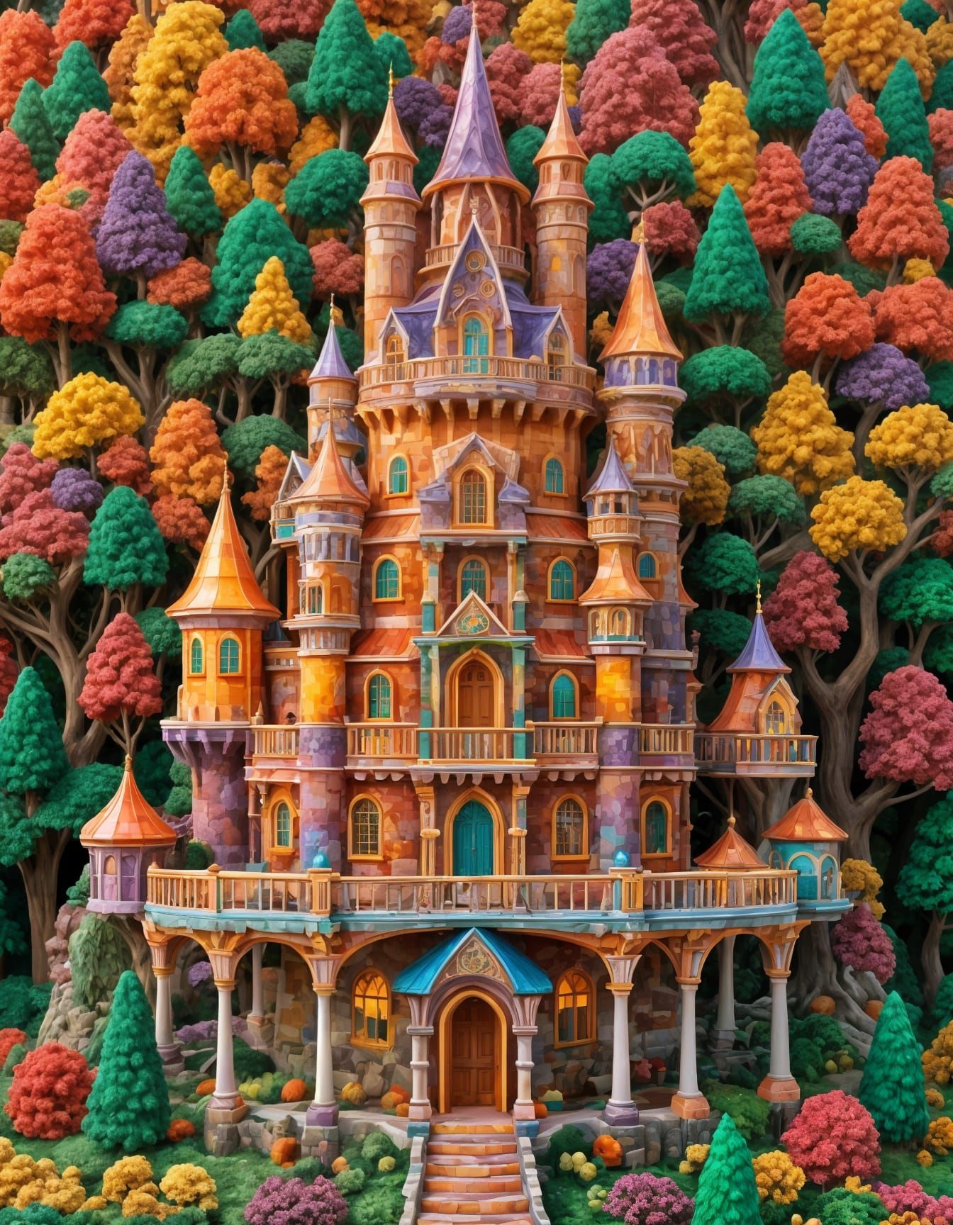 Gorgeous Jello Tower in Detailed Candyland