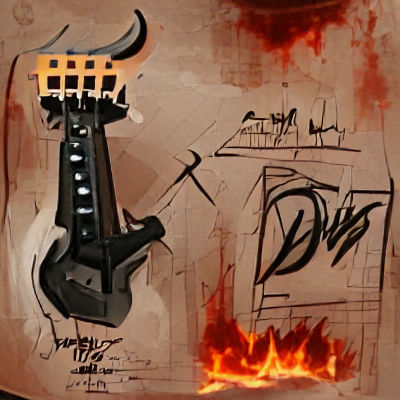 Ornate Devil's Electric Guitar Concept Art