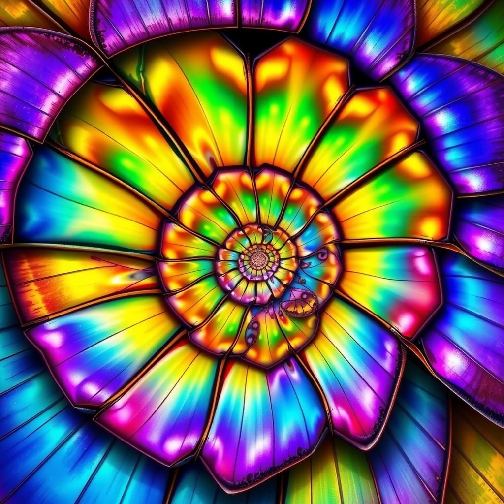 Surreal Fractal Butterflies Unfold in Infinite Spiral Shell