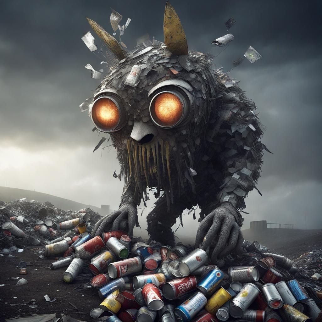 Recycling Giant in Landfill: 3D Game Cinematic Graphics