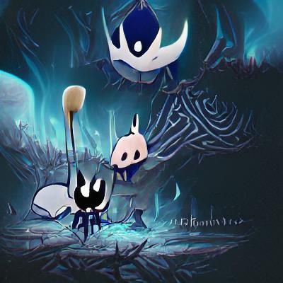 Hollow Knight Character in Dark Environment