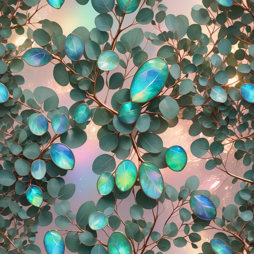 Eucalyptus Leaf Opal Shimmers with Light