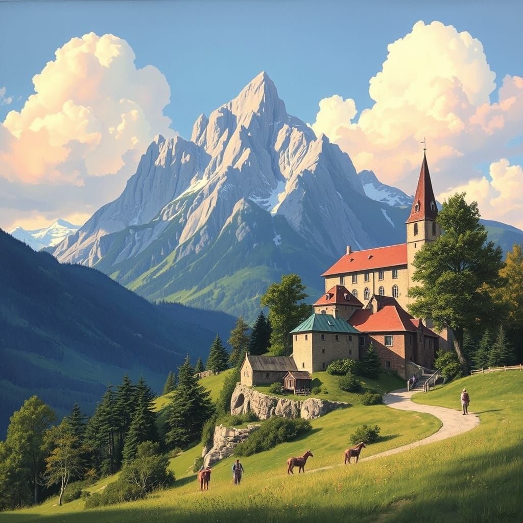 Medieval Alpine House in Golden Age Style