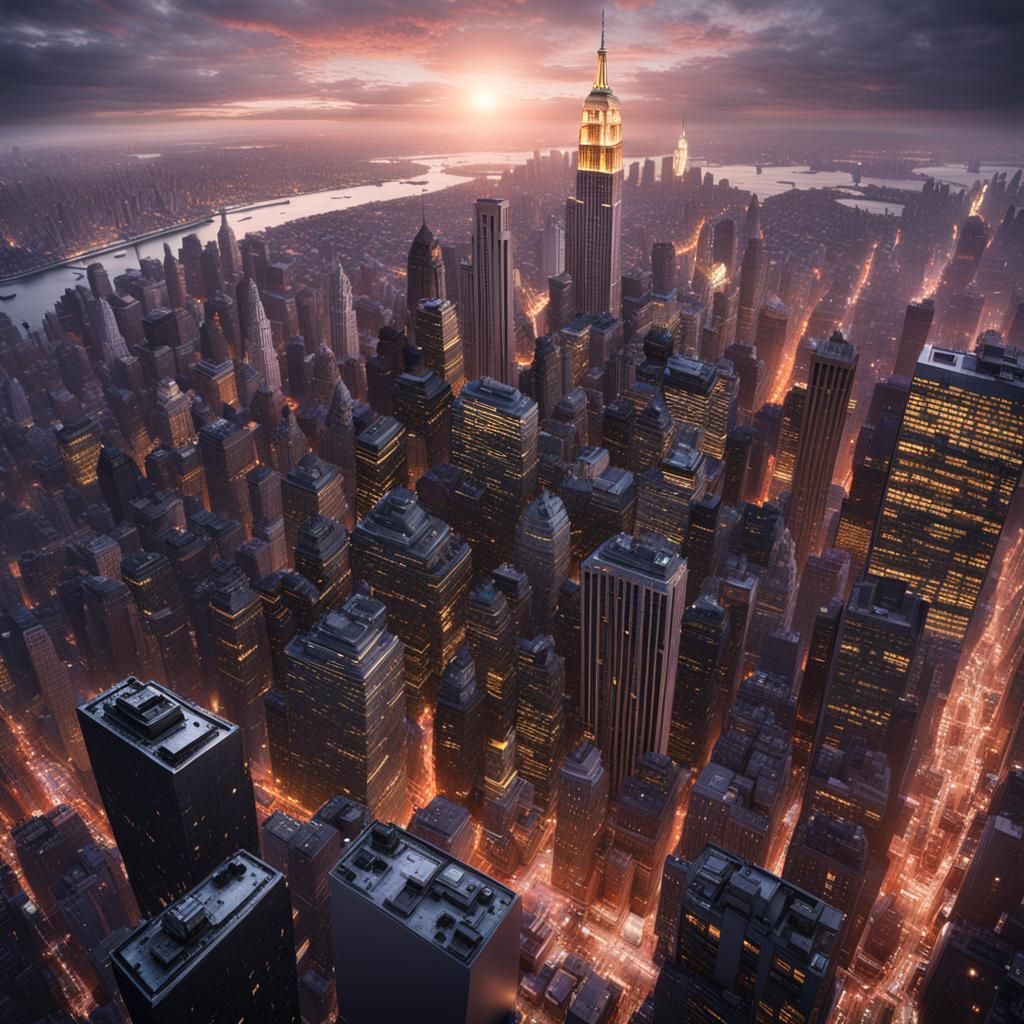 Detailed Matte Painting of New York City