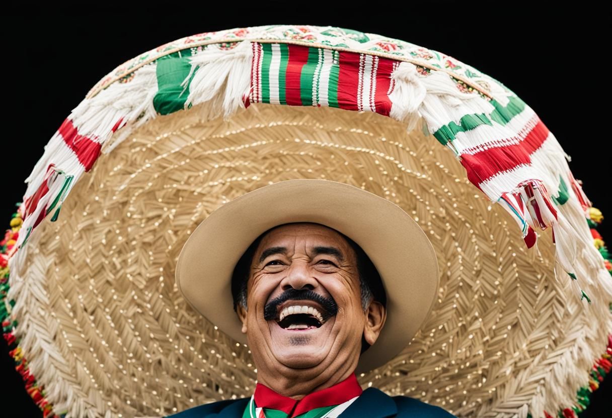 El Risitas Laughing in Mexican Attire, Soccer Backdrop