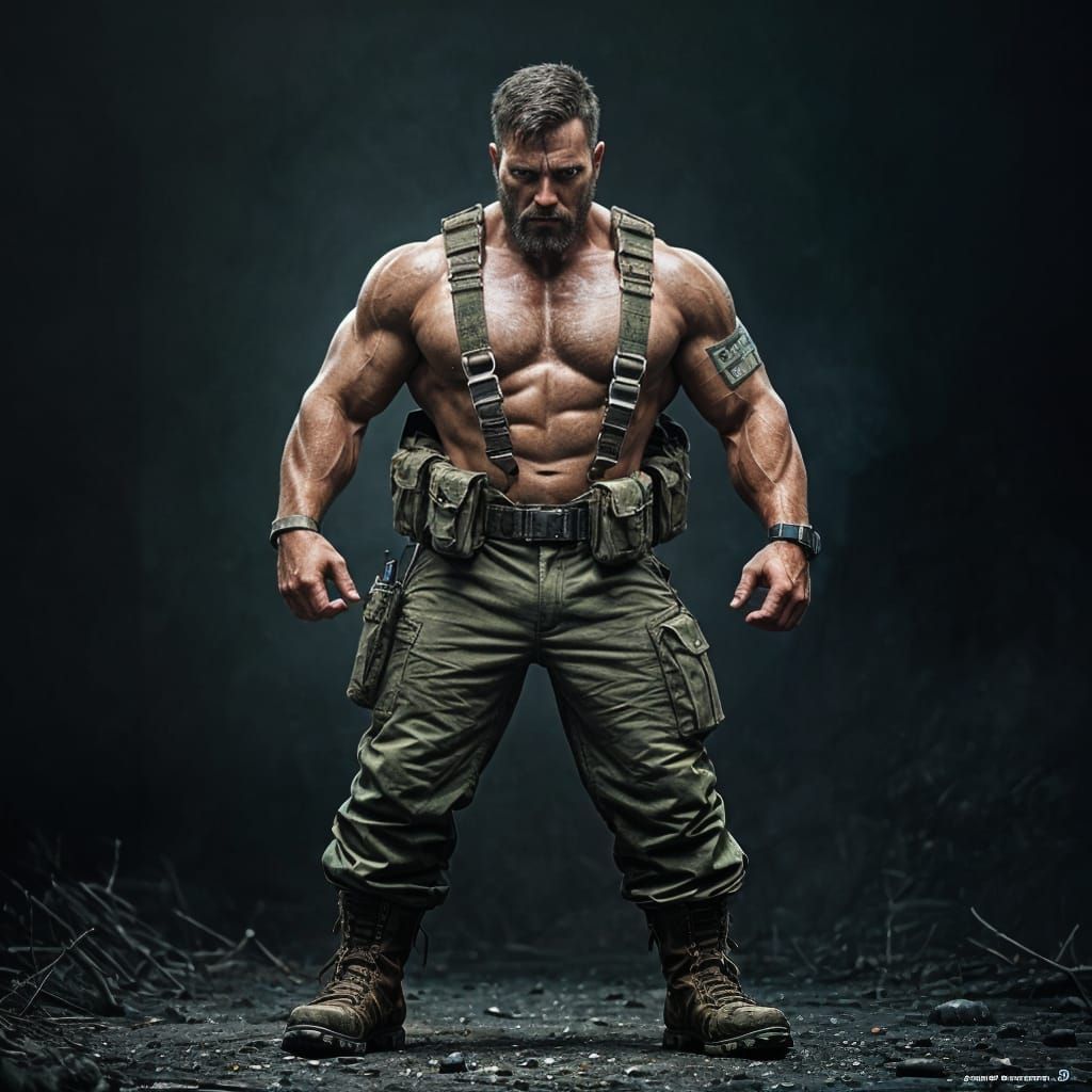 Heroic Soldier in Hyper-Realistic Style
