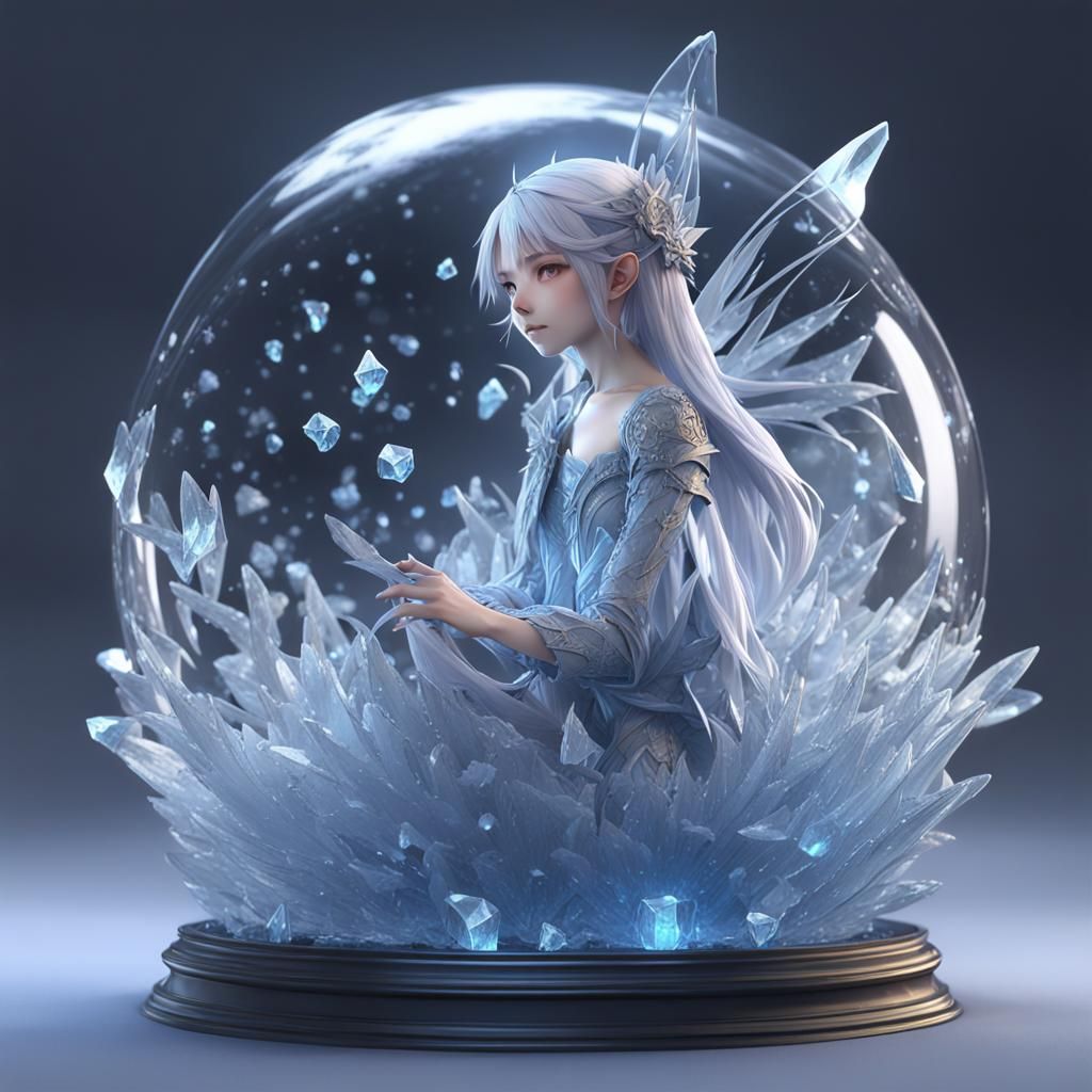 Fairy in Crystal Castle: 3D Anime Art