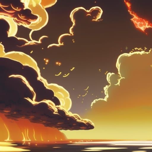 Anime Key Visual of a Burning World