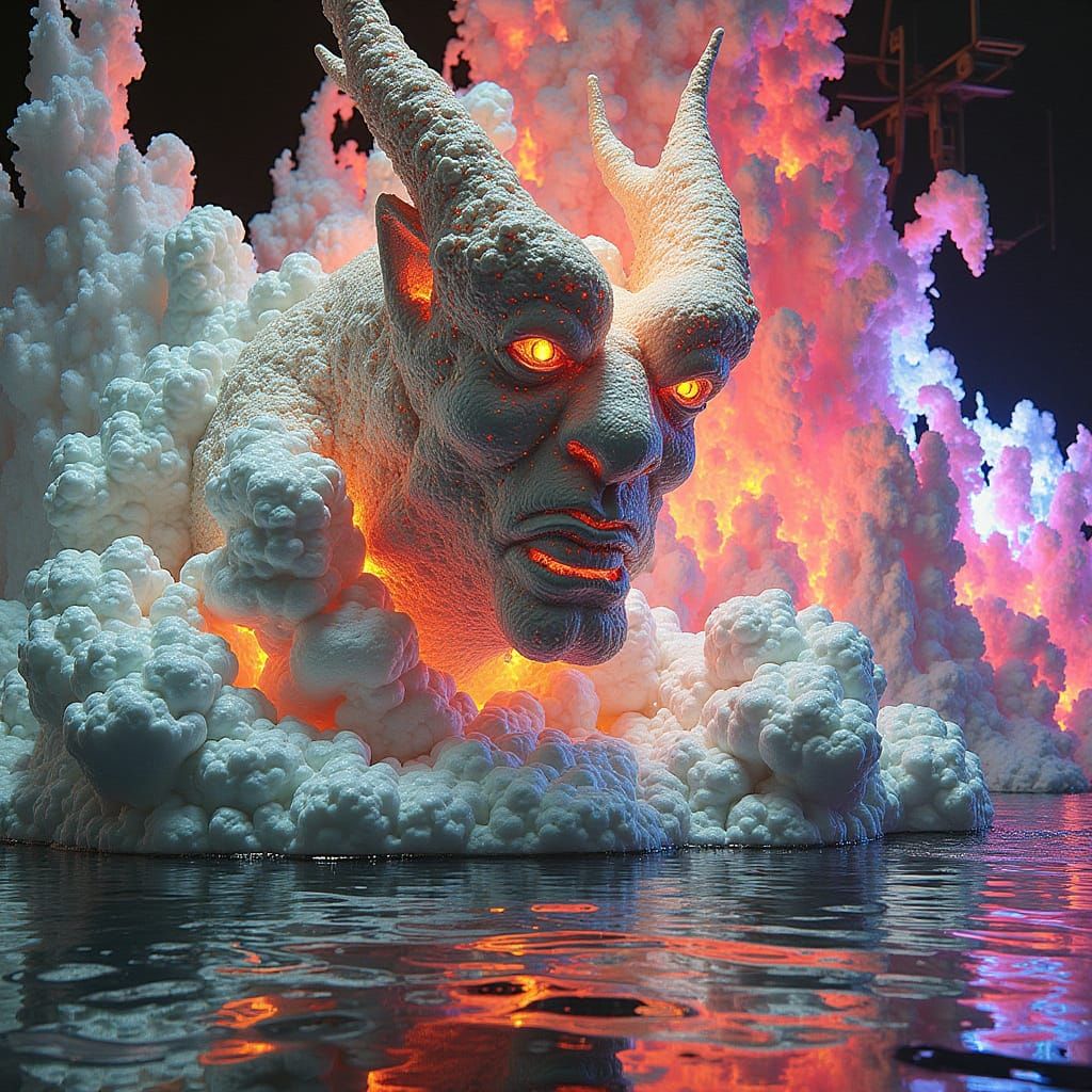 Hyperrealistic Sculpture with Vivid Colors and Dynamic Light...