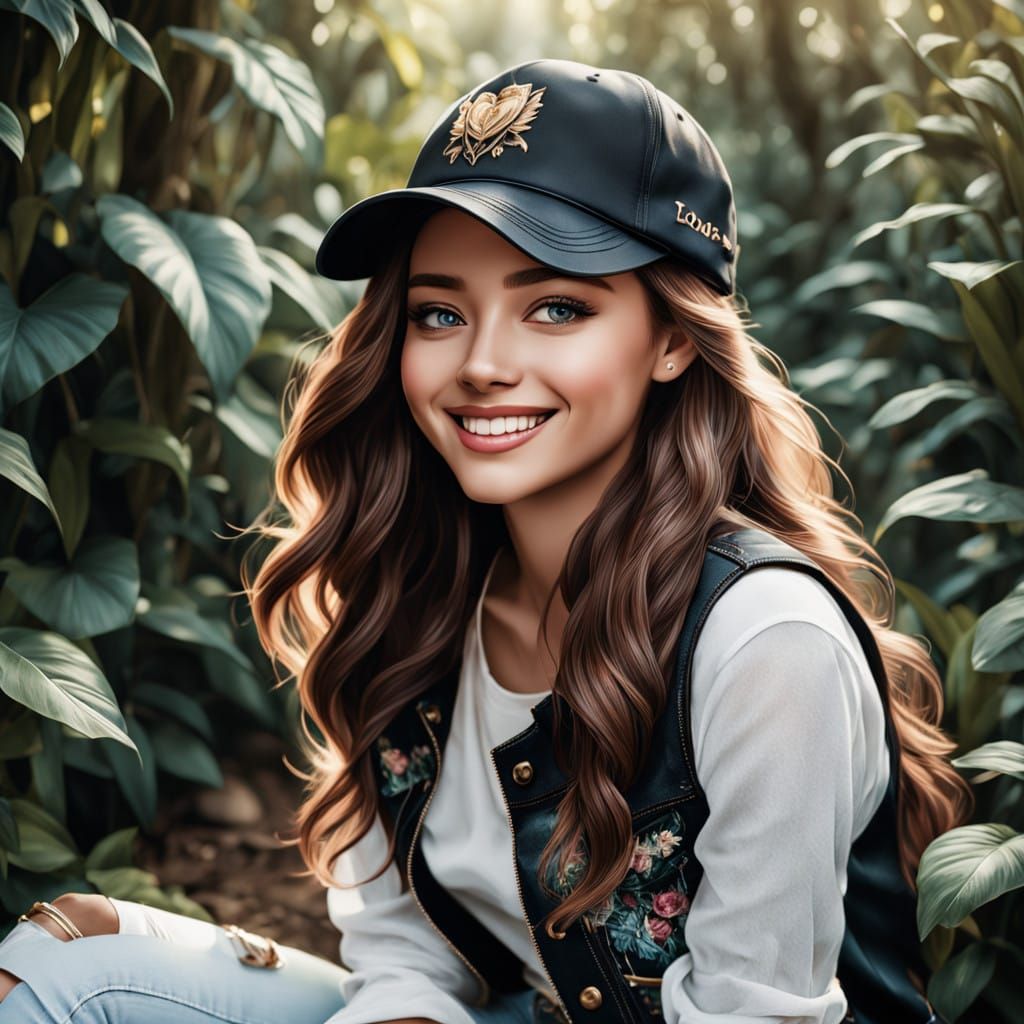 Summer Girl in Cartoon Style