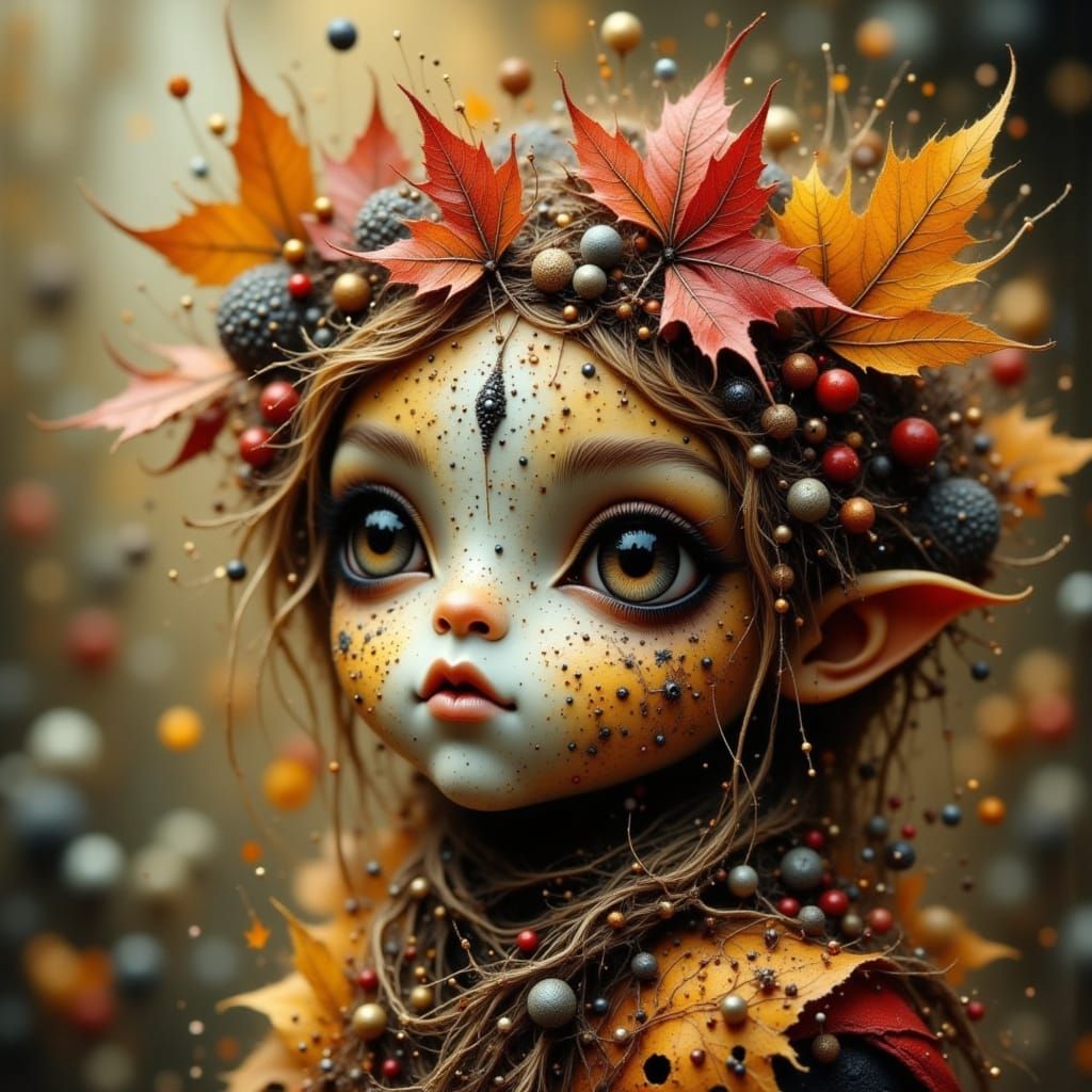 Ethereal Woodpunk Fairy with Maple Adornments