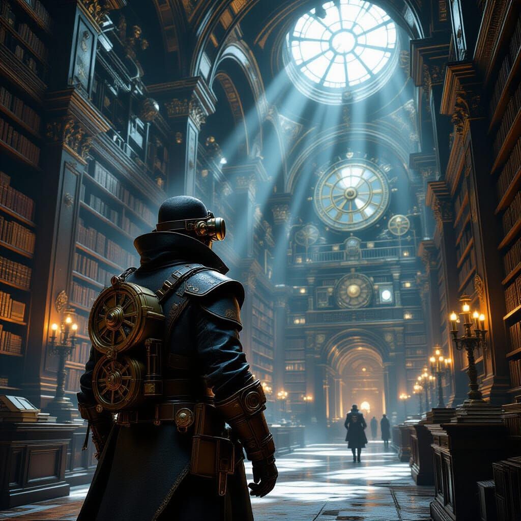 Explorer Discovers Colossal Clockwork Library