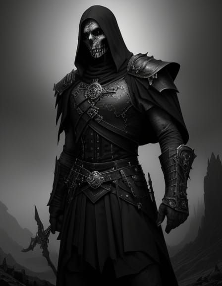 Dark Fantasy Warrior in Gothic Castle