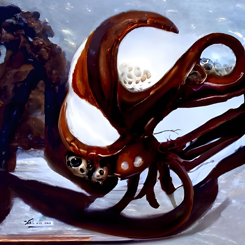 Arachnid Cephalopod: Oil Painting