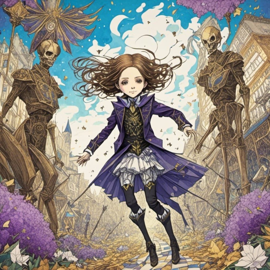 Starry Origami Queen: A Stylized Portrait
